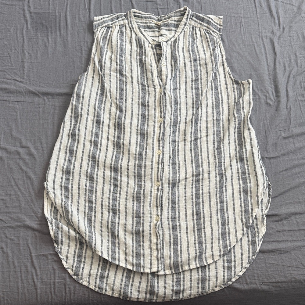 Lucky Brand Black and White Striped Blouse